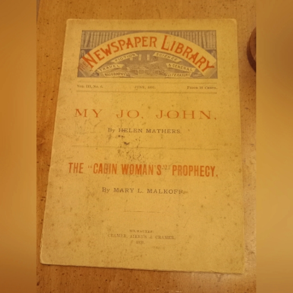 The Newspaper Library 1891 Pamphlet Book